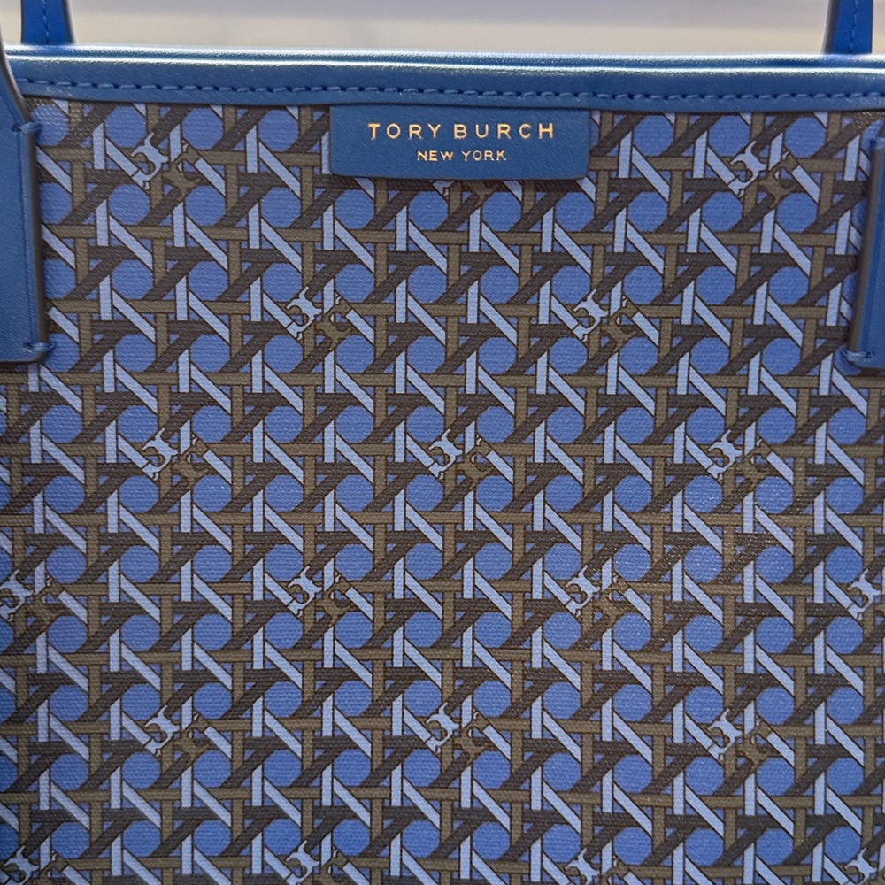 Tory Burch Patterned Tote with Matching Wristlet - Picture 2 of 6